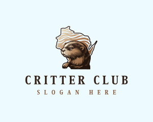 Wisconsin River Otter logo design