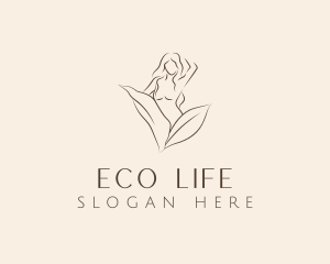 Eco Leaves Woman logo design