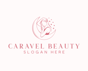 Woman Moon Beauty logo design