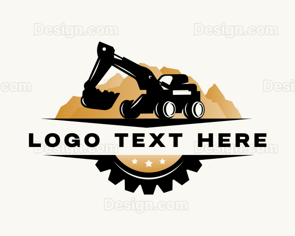 Excavator Machinery Construction Logo