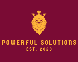 Gold Royal Lion logo design