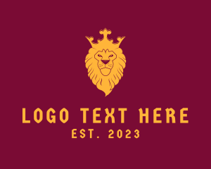 Powerful - Gold Royal Lion logo design