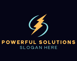 Energy Lightning Bolt logo design