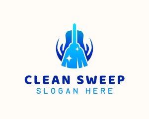 Broom Hands Cleaner logo design