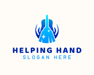 Broom Hands Cleaner logo design