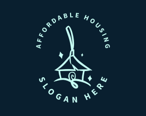 Sanitation House Broom logo design