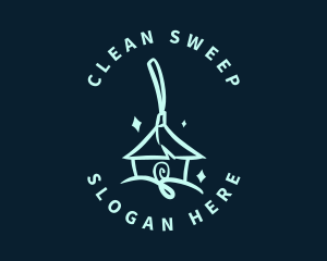 Sanitation House Broom logo design