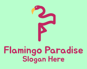 Flamingo Bird Flag logo