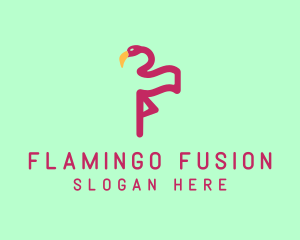 Flamingo Bird Flag logo