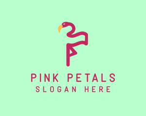 Flamingo Bird Flag logo design