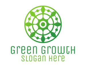 Green Floral Shield logo design