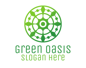 Green Floral Shield logo design