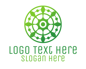 Green Floral Shield logo
