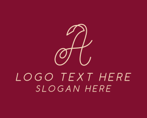 Cursive Elegant Fashion Letter A logo