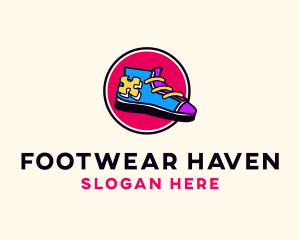 Puzzle Sneaker Shoe logo design