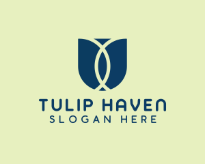 Floral Tulip Flower logo design