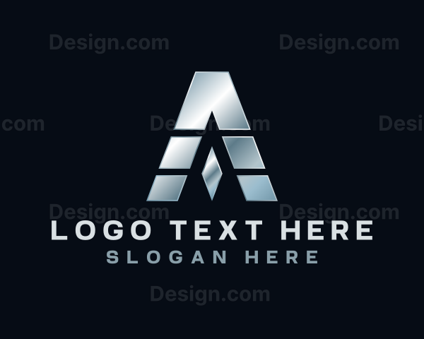 Industrial Metal Machine Letter A Logo