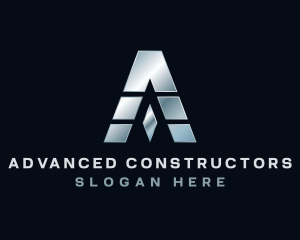 Industrial Metal Machine Letter A logo design