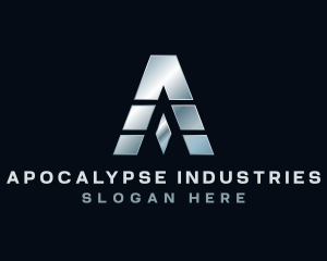 Industrial Metal Machine Letter A logo design