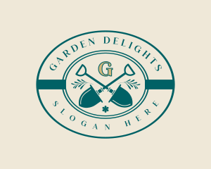 Garden Shovel Leaf logo design