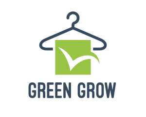 Green Checkmark Hanger logo design