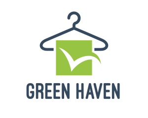 Green Checkmark Hanger logo design