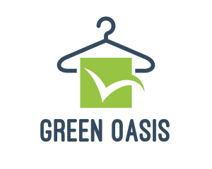 Green Checkmark Hanger logo design