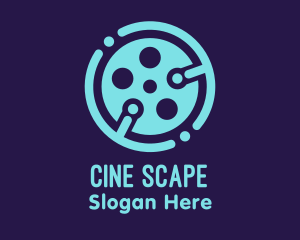 Blue Cinema Tech  logo design