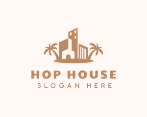 Tropical House Building logo design