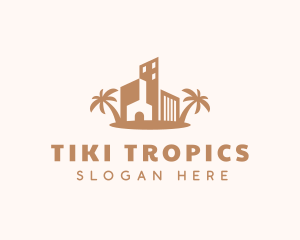 Tropical House Building logo design