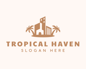 Tropical House Building logo design