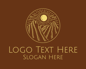 Mountain Range Sun logo design