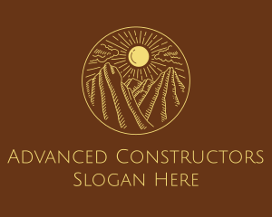 Mountain Range Sun logo design