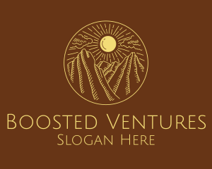 Mountain Range Sun logo design