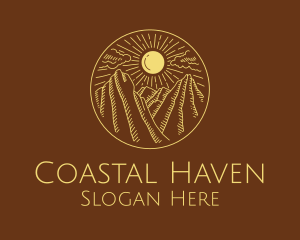 Mountain Range Sun logo design