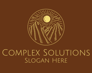 Mountain Range Sun logo design