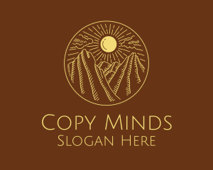 Mountain Range Sun logo design