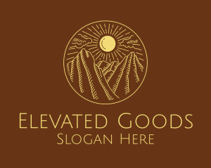 Mountain Range Sun logo design