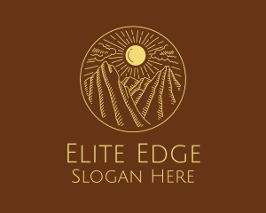 Mountain Range Sun logo design