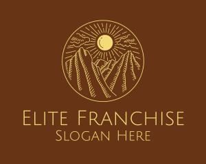 Mountain Range Sun logo design