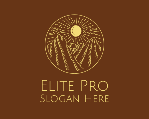 Mountain Range Sun logo design