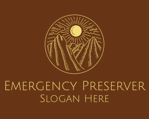 Mountain Range Sun logo design