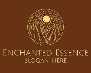 Mountain Range Sun logo design