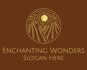 Mountain Range Sun logo design