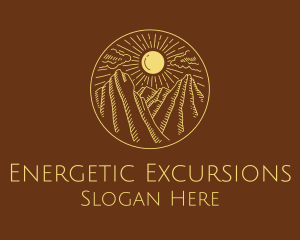 Mountain Range Sun logo design