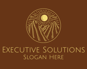 Mountain Range Sun logo design