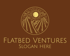 Mountain Range Sun logo design