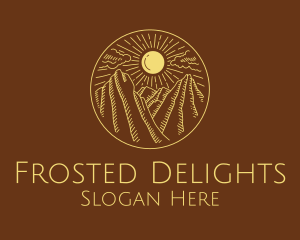 Mountain Range Sun logo design