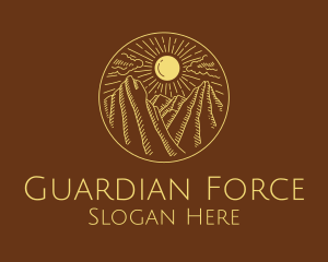 Mountain Range Sun logo design