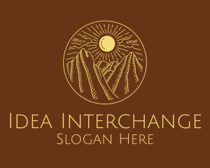 Mountain Range Sun logo design